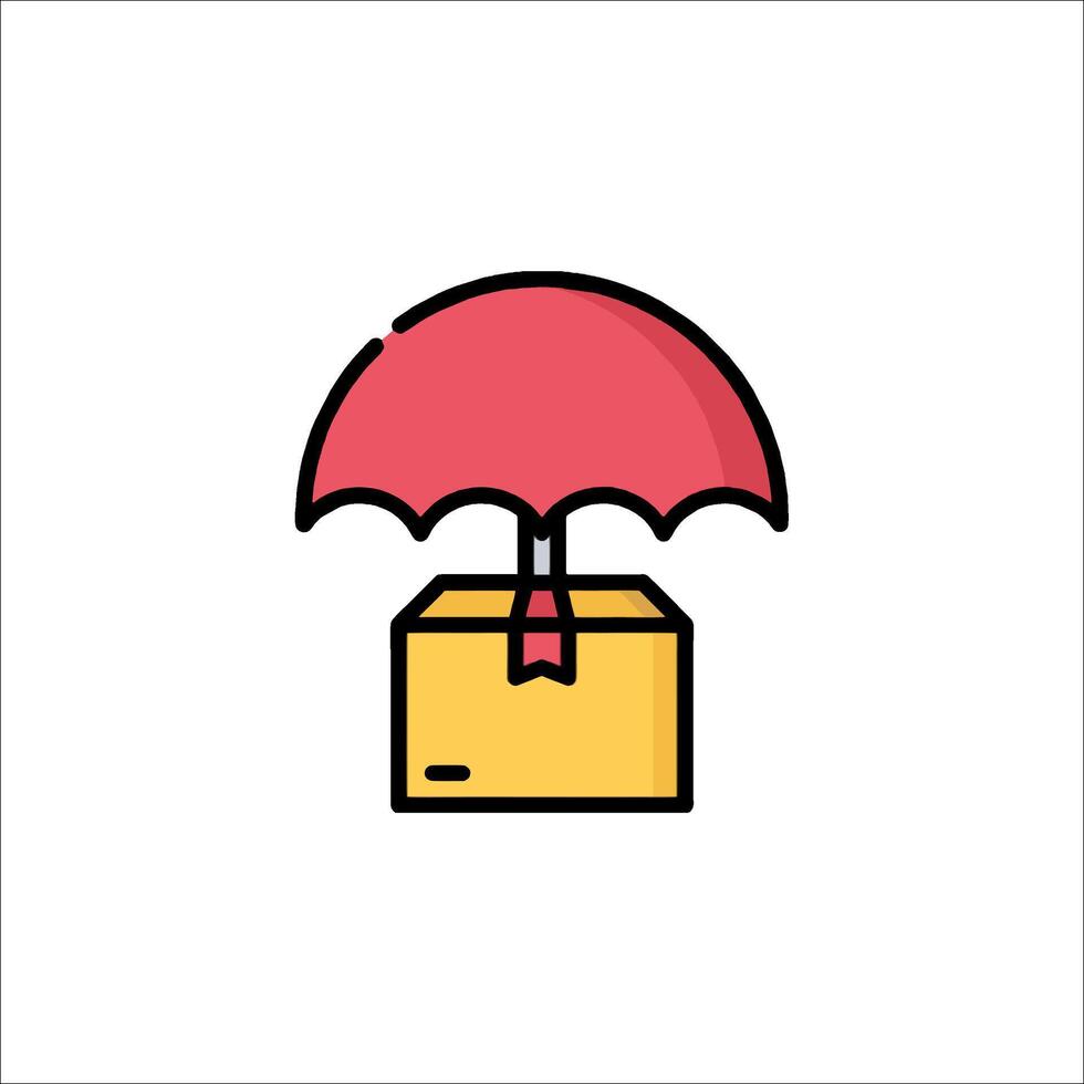 An umbrella is on top of a box vector