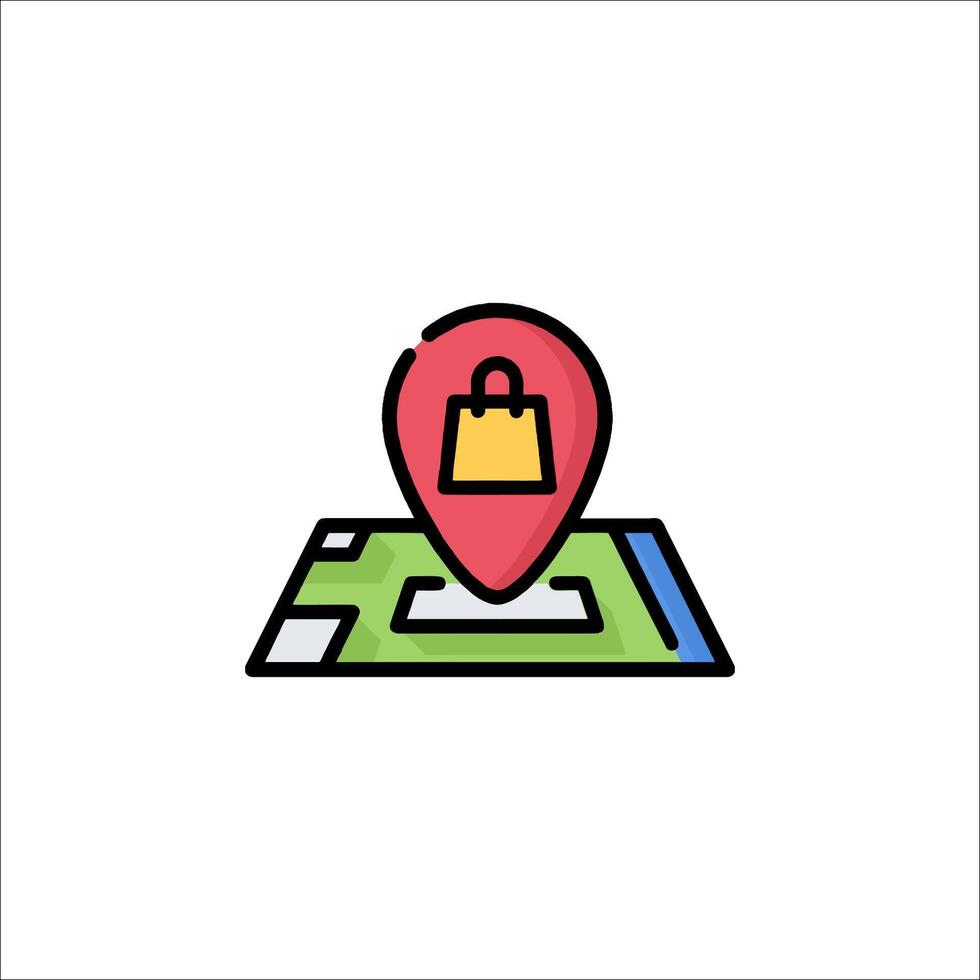 A map with a pin on it and a lock icon vector