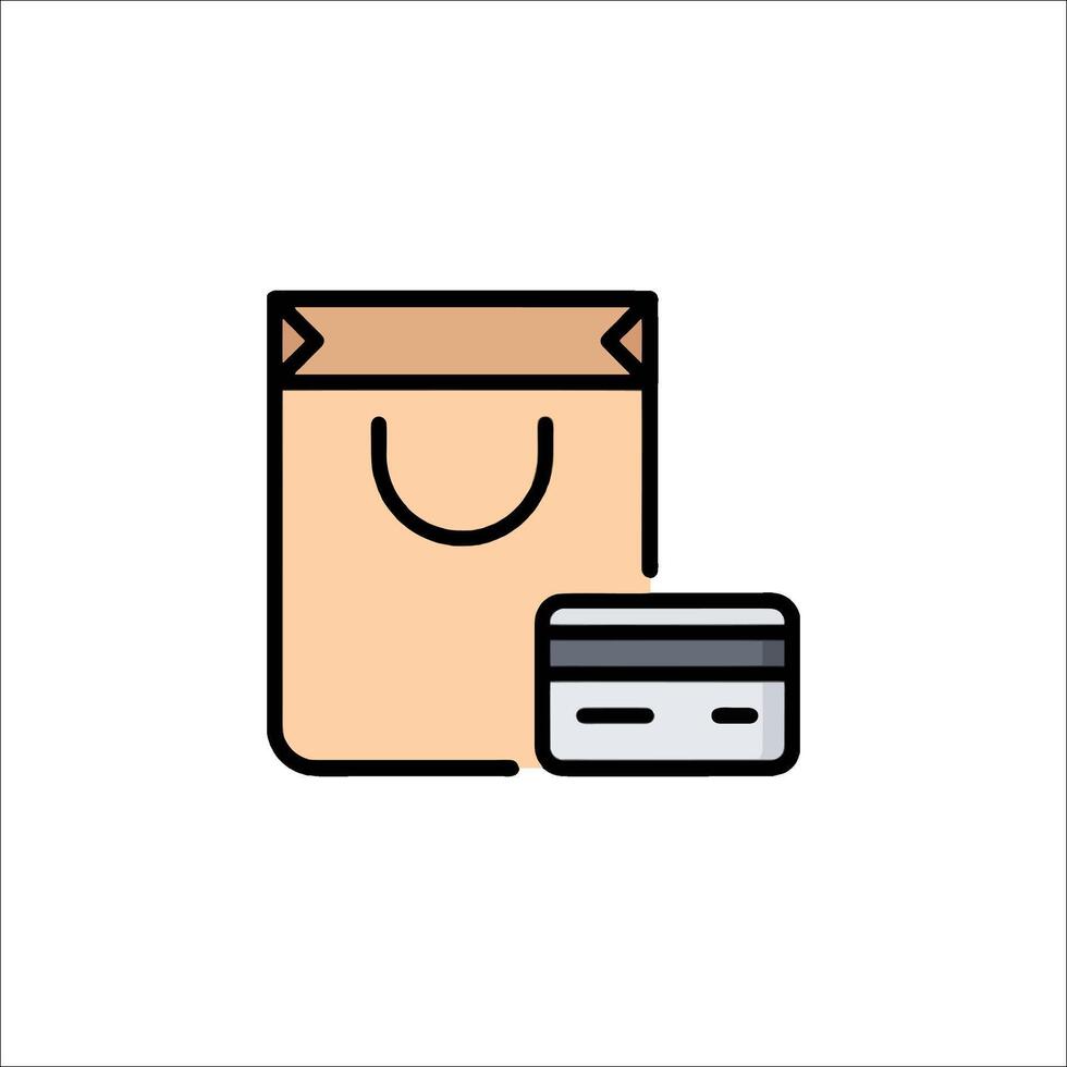 Shopping bag and credit card icon illustration vector