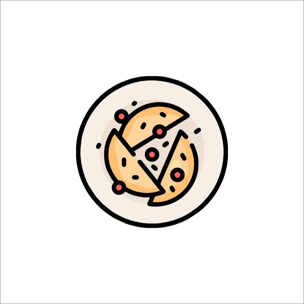 A plate with pizza slices on it vector