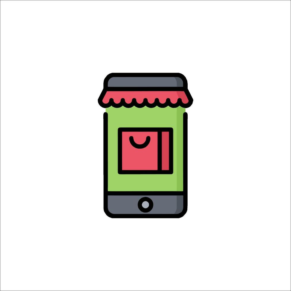 Shopping app icon illustration vector