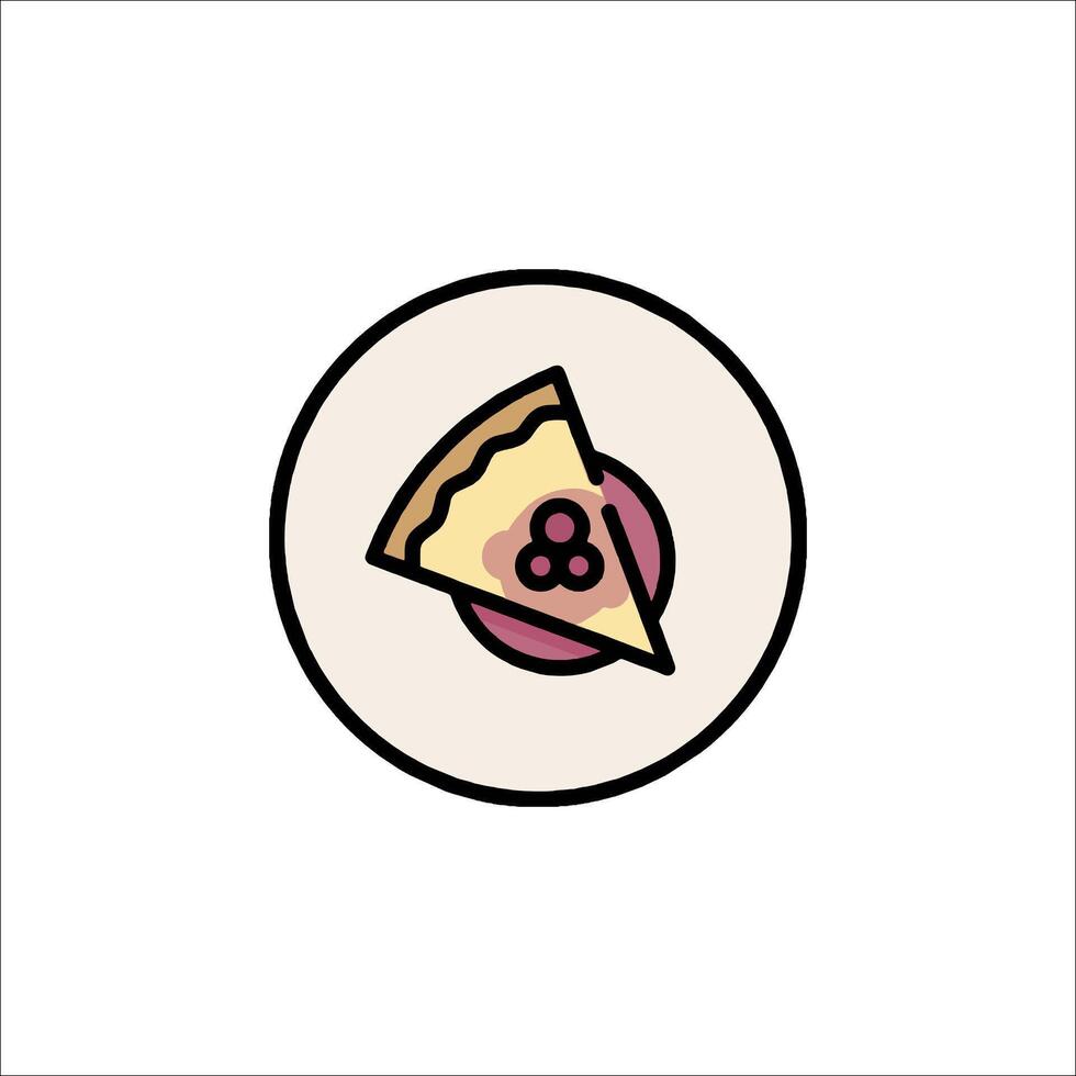 A slice of pizza icon in a circle vector