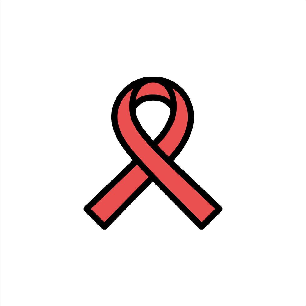 Red ribbon icon illustration vector