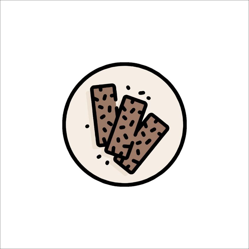 A plate with chocolate chips on it vector