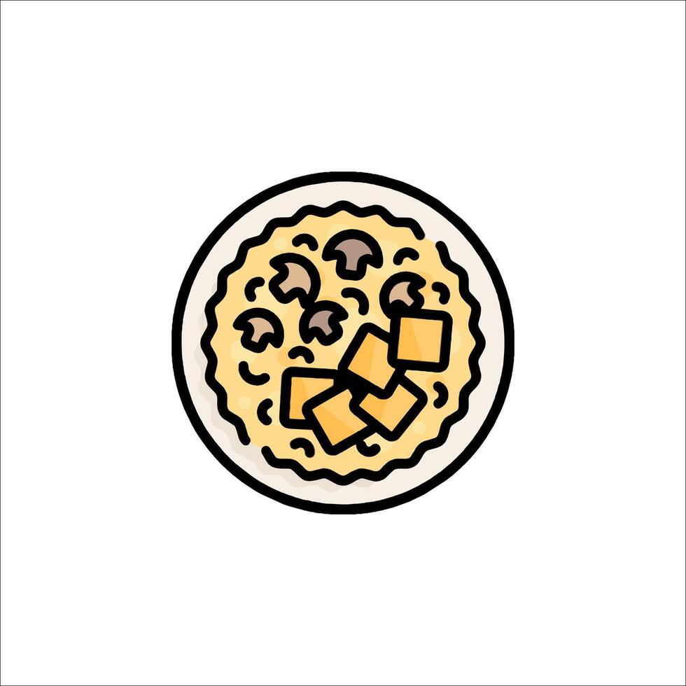 A plate with food and a bowl of noodles vector