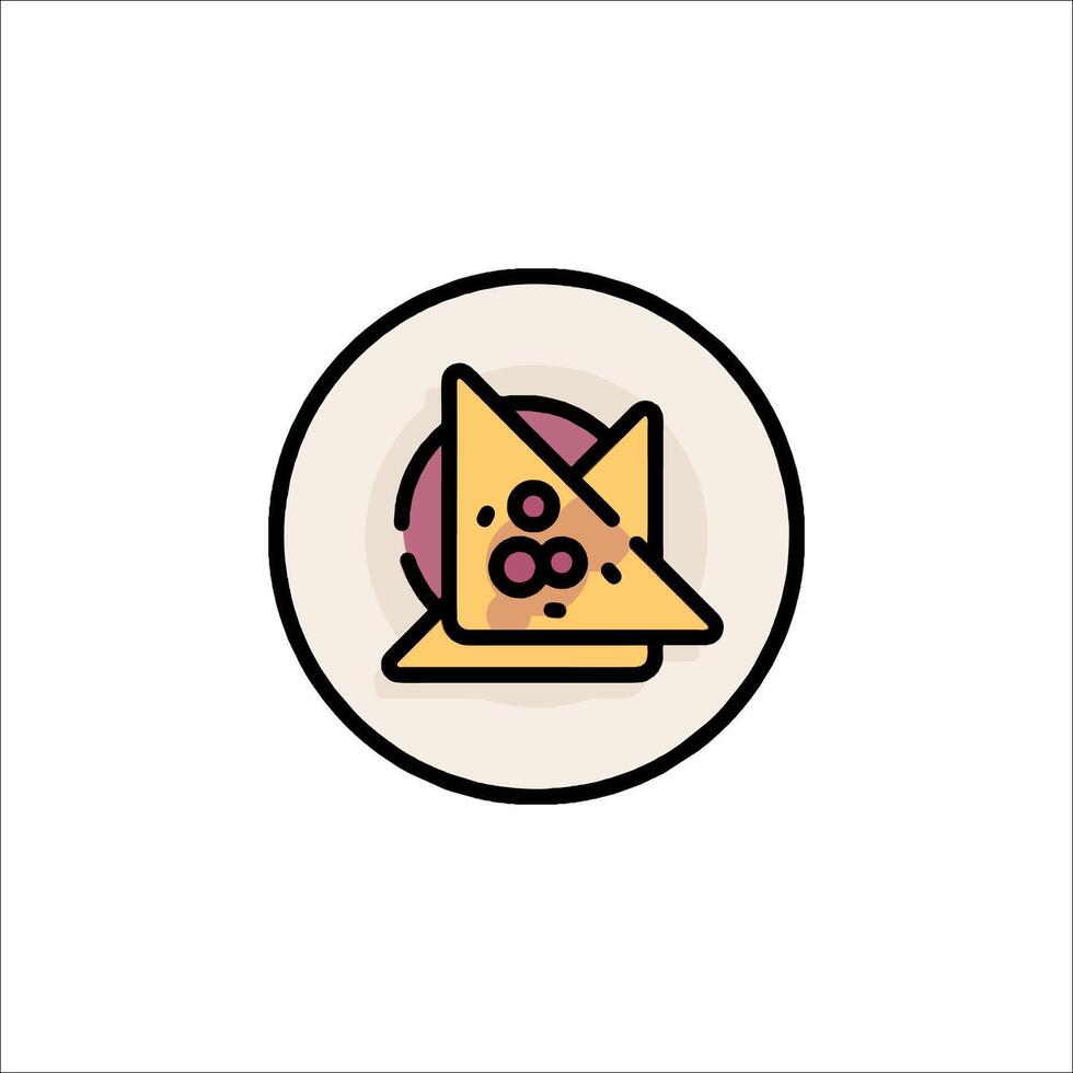 A pizza icon in a white plate vector
