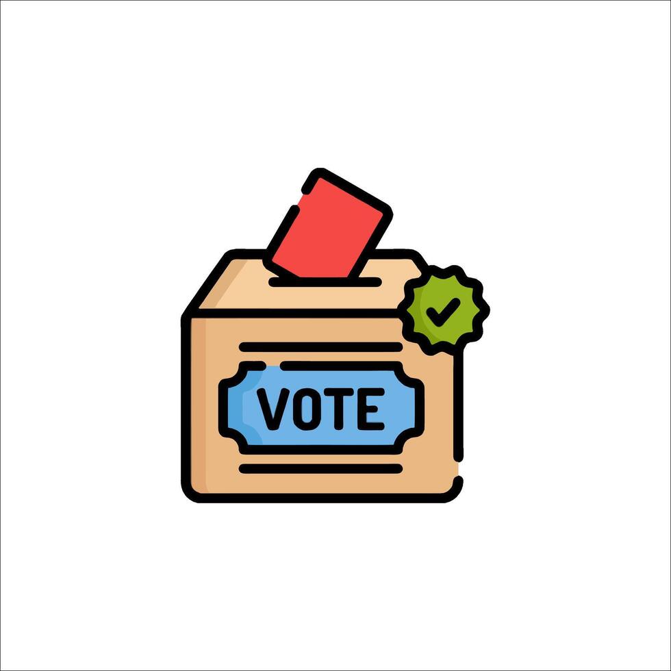 A vote box with a red button on top vector