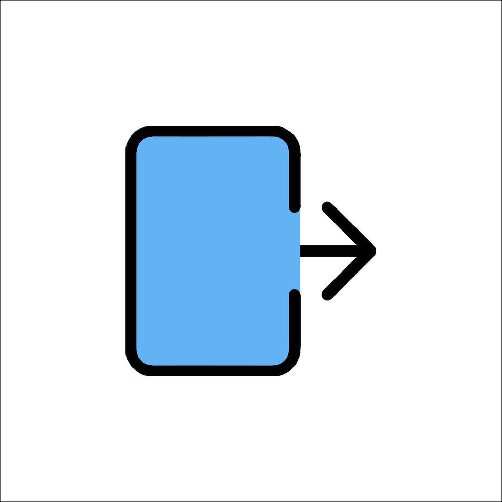 A blue square with an arrow pointing to it vector