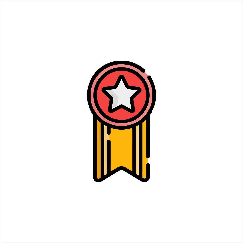 A star award ribbon icon on a white background vector