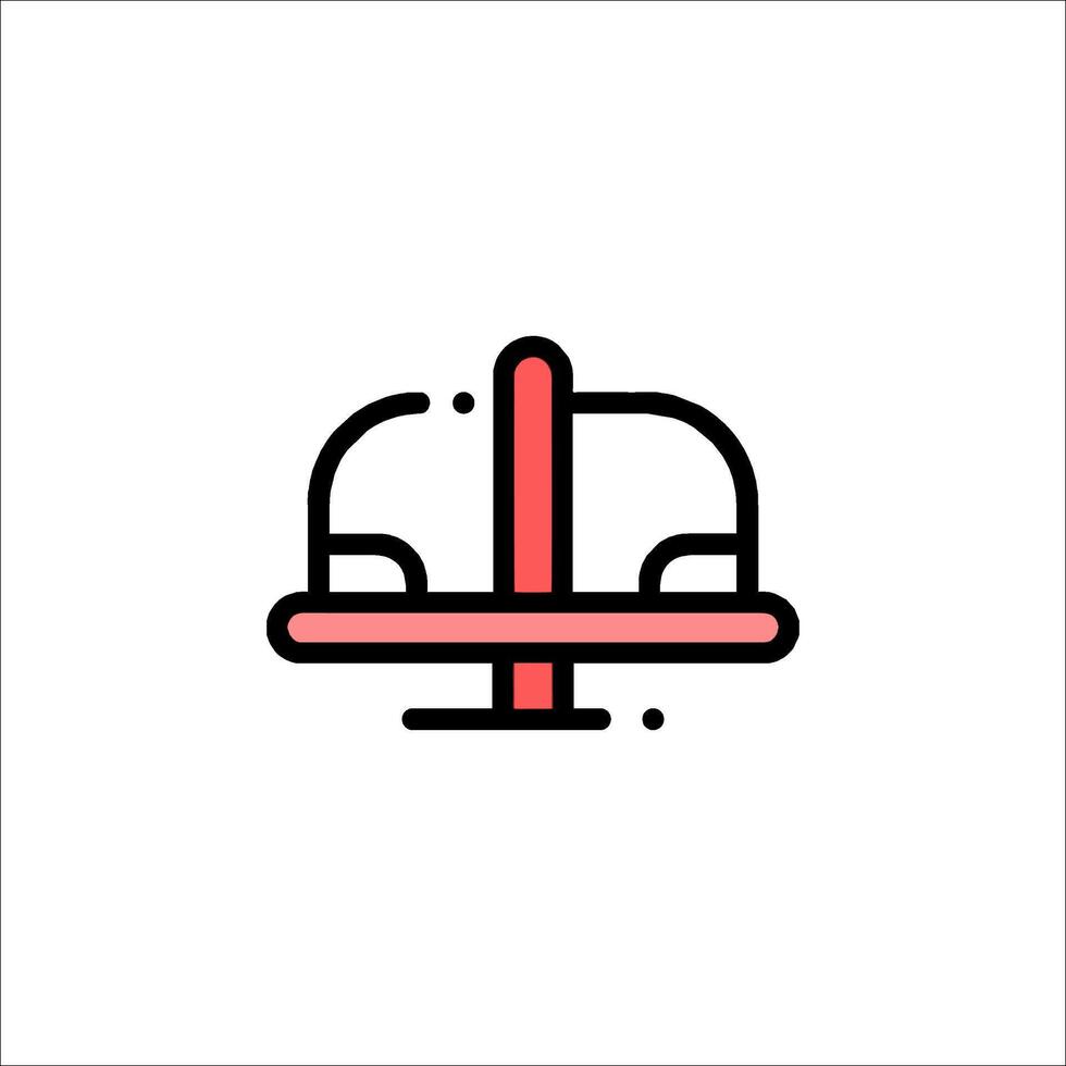 A red and pink line icon of a swing vector