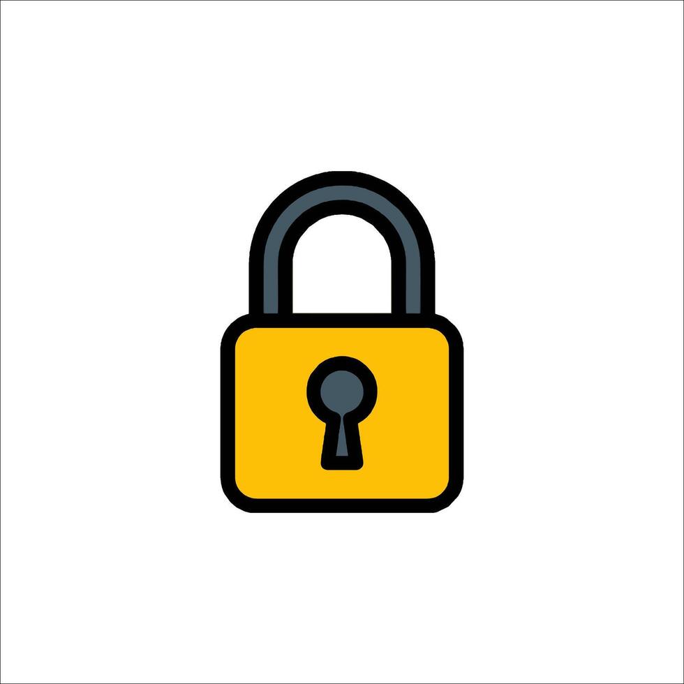A lock icon with a keyhole vector