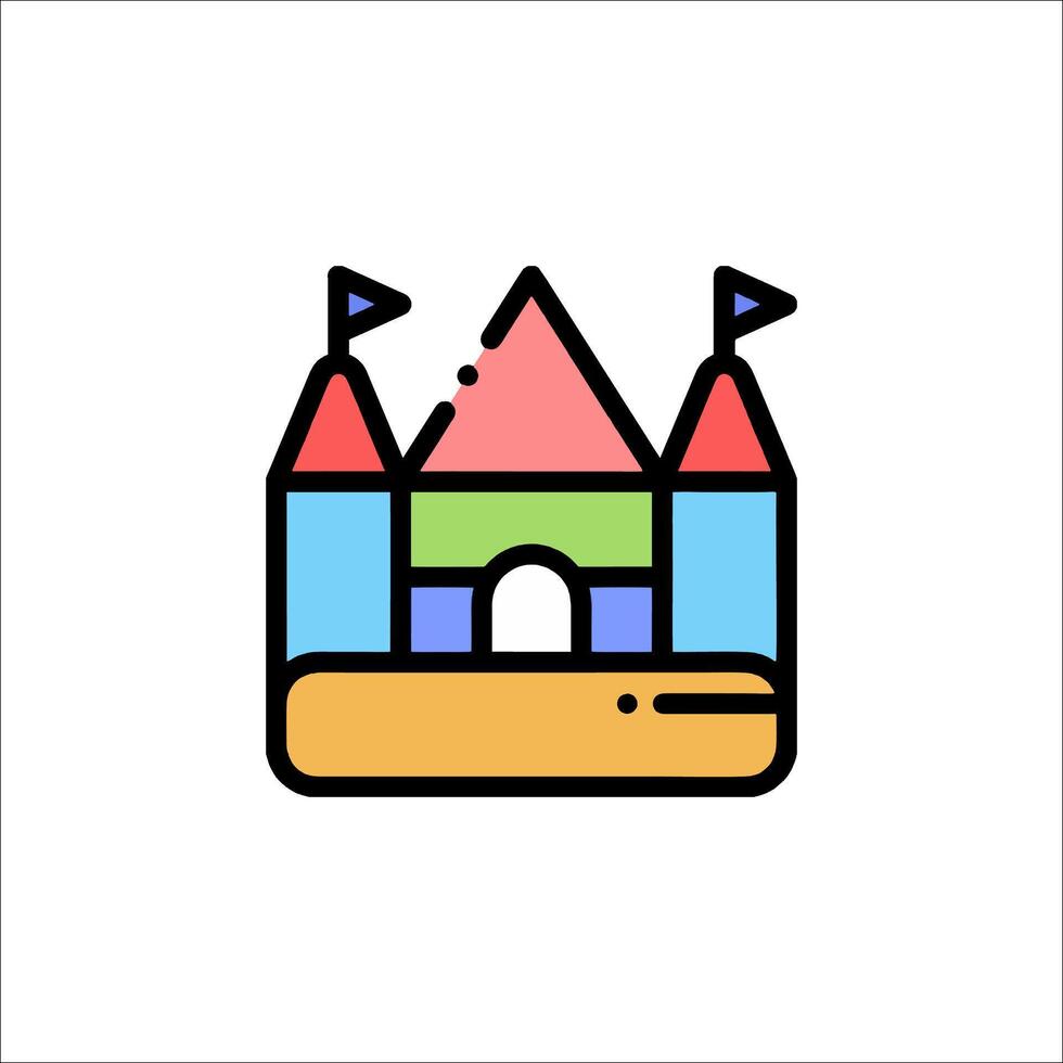 A castle icon with a flag on top vector