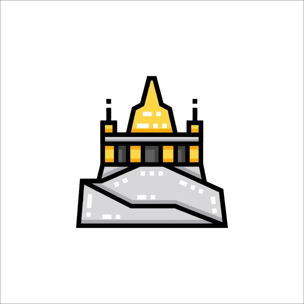 A golden and yellow logo for a building vector