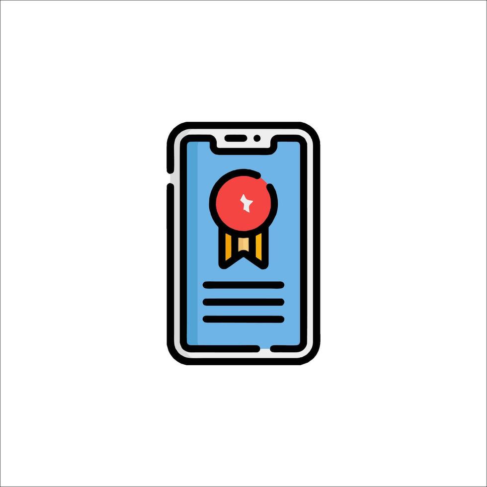 A smartphone with a red ribbon on it vector
