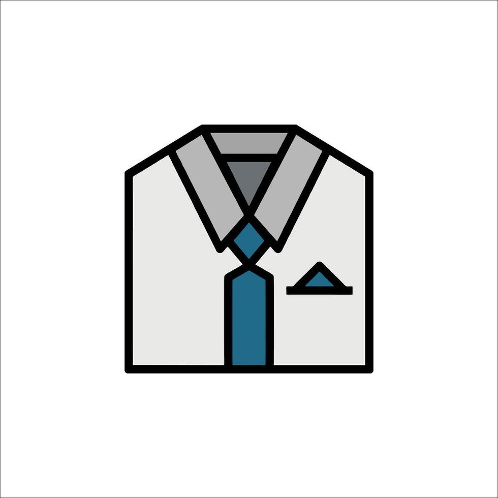 A shirt and tie icon on a white background vector