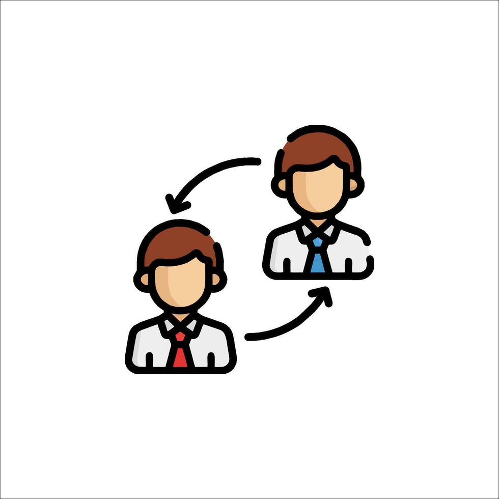Two people are connected by a line icon vector