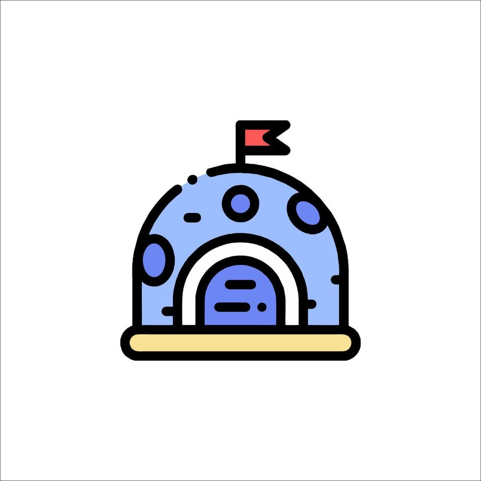 A blue dome with a flag on top vector