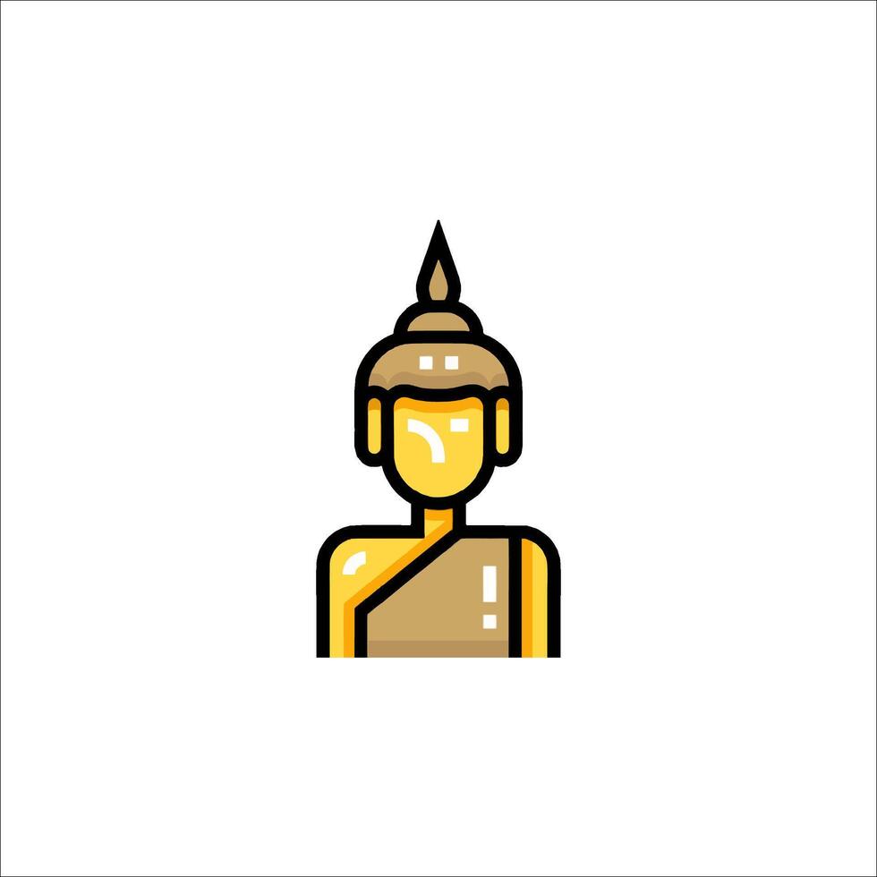 A buddha icon in a yellow and black color scheme vector