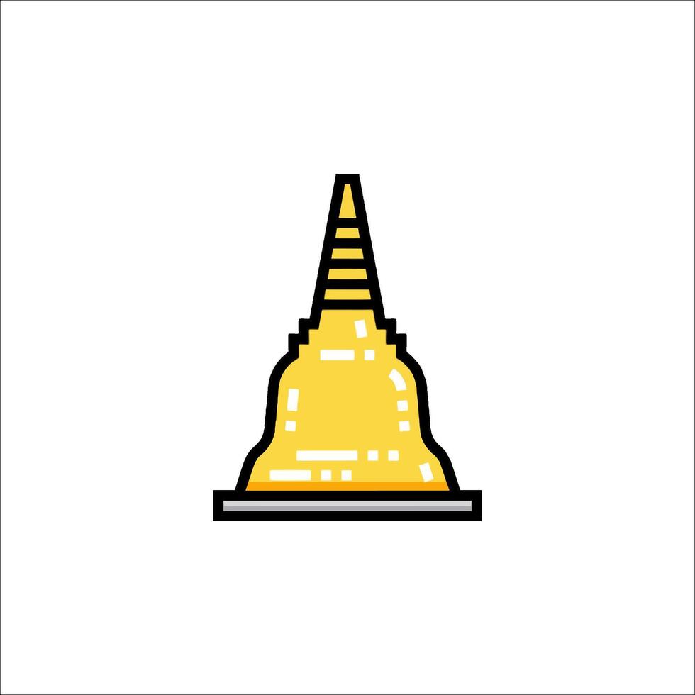 A golden pagoda icon on a white background vector