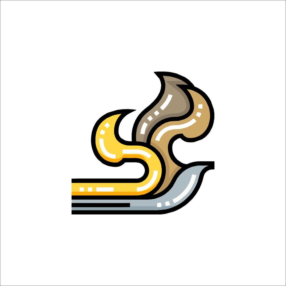 A snake is sitting on a chair with a snake tail vector