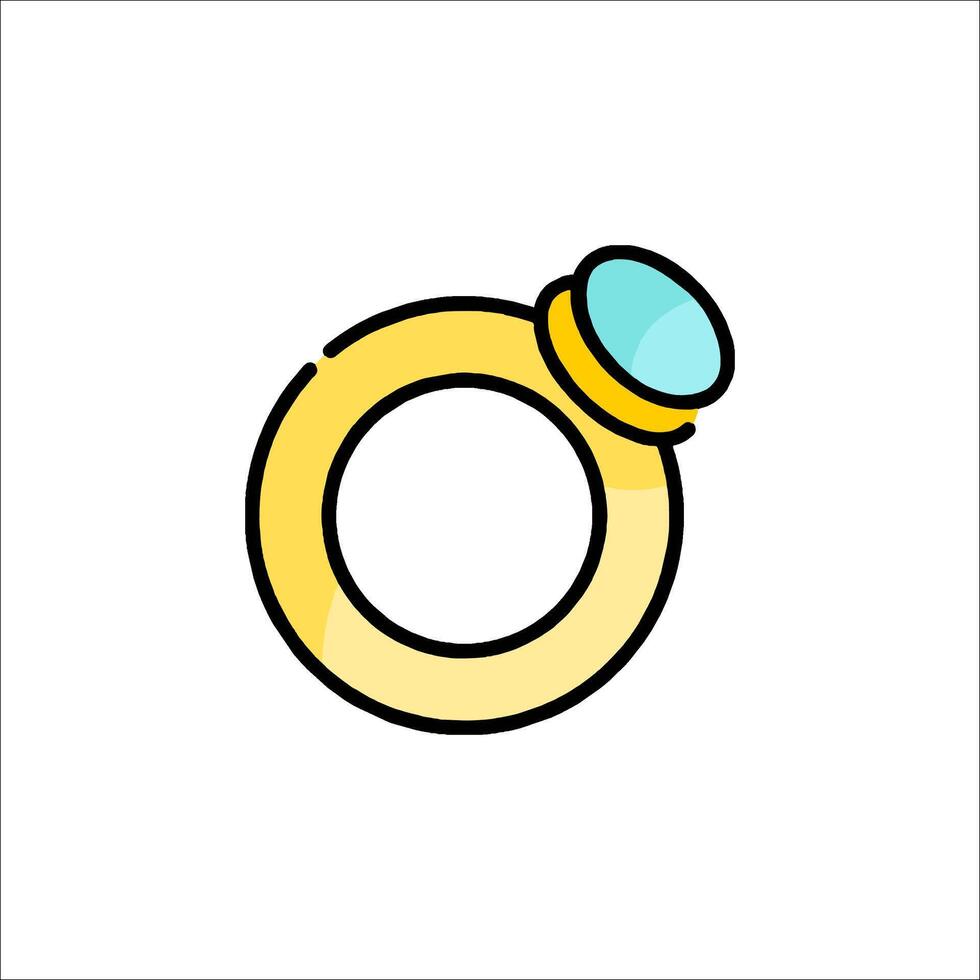 A ring with a blue stone on it vector