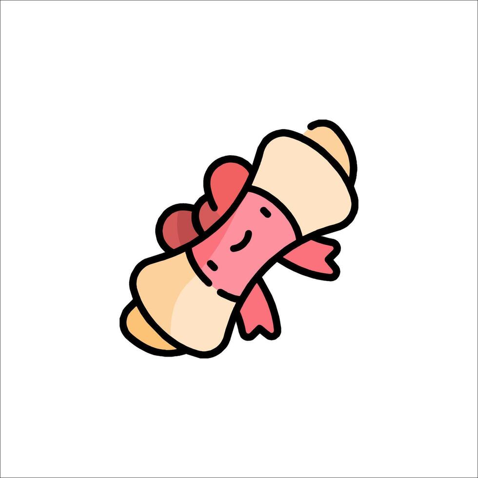 A cartoon dog with a bone in its mouth vector