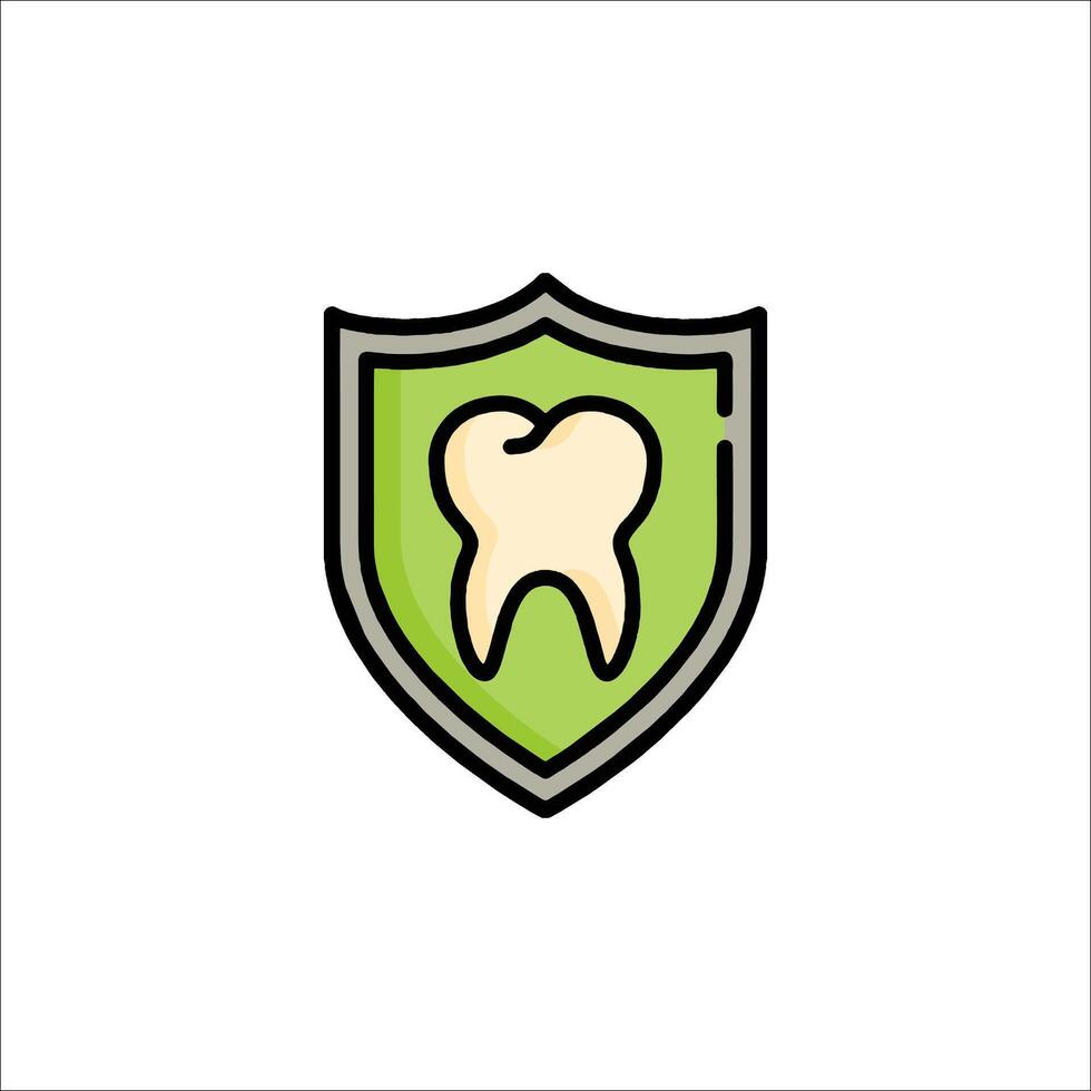 Tooth shield icon illustration vector