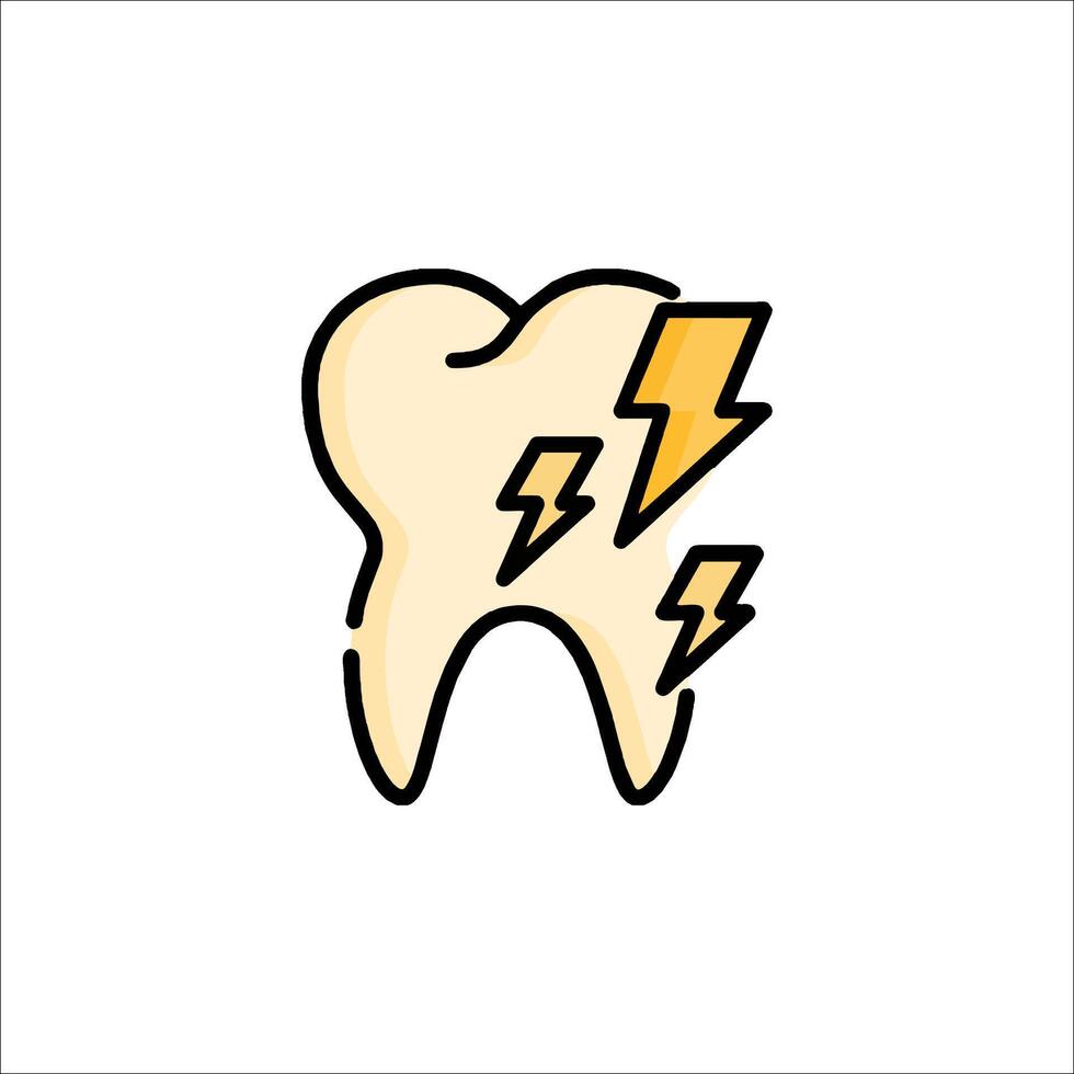 Tooth with lightning icon illustration vector