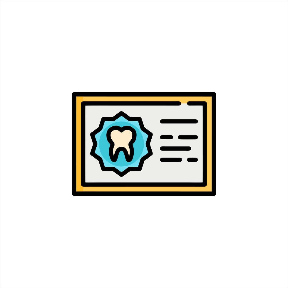 Dental certificate icon, line icon, illustration vector