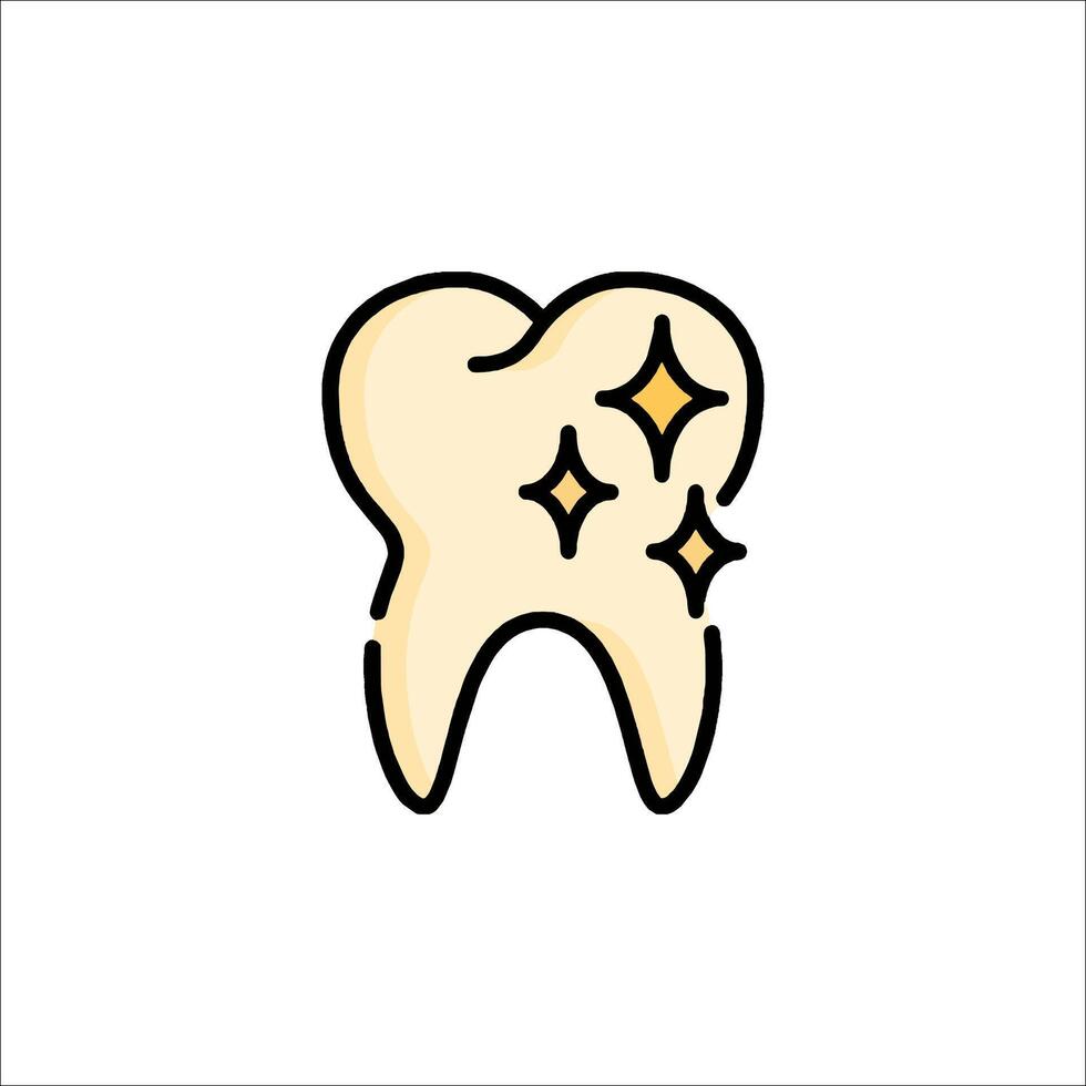 Tooth icon with stars on it vector