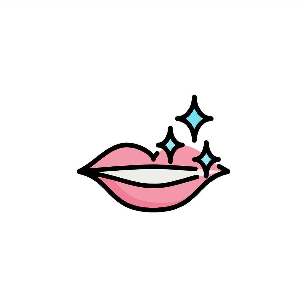 A pink lips with stars on it vector