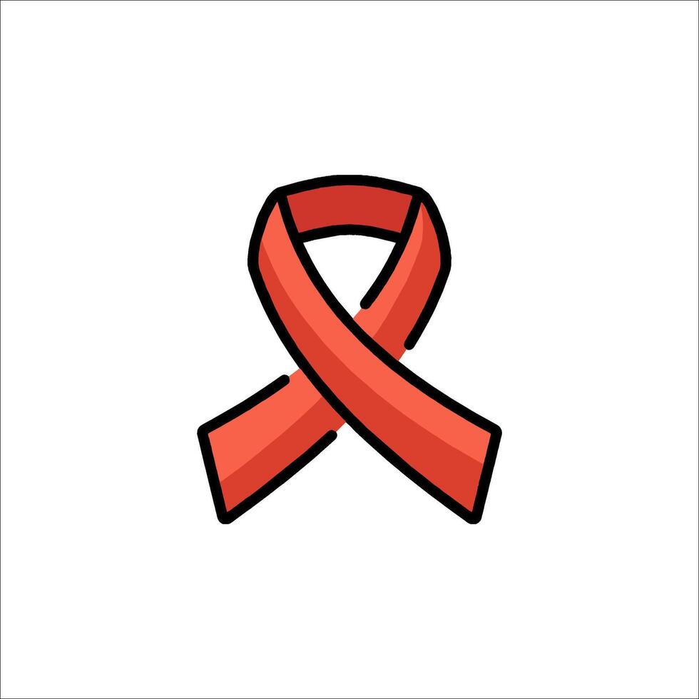 Red ribbon icon illustration vector