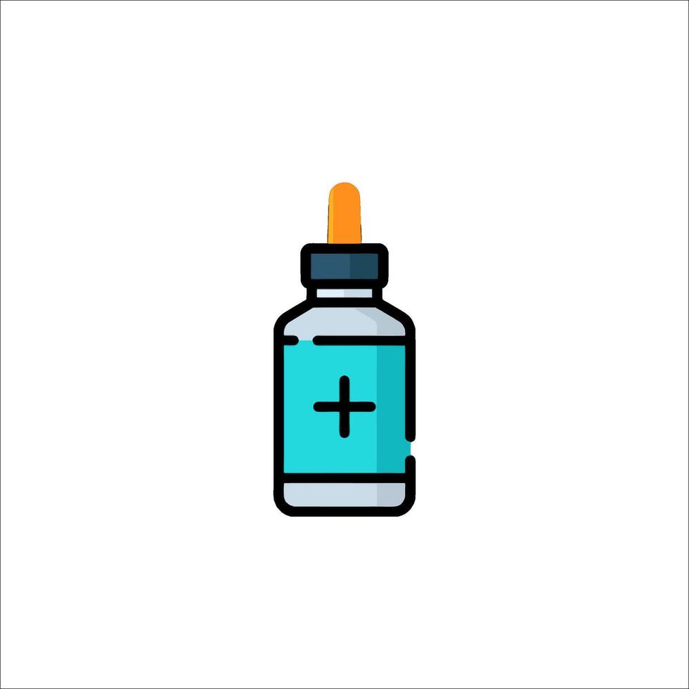 A bottle of medicine with a plus sign on it vector