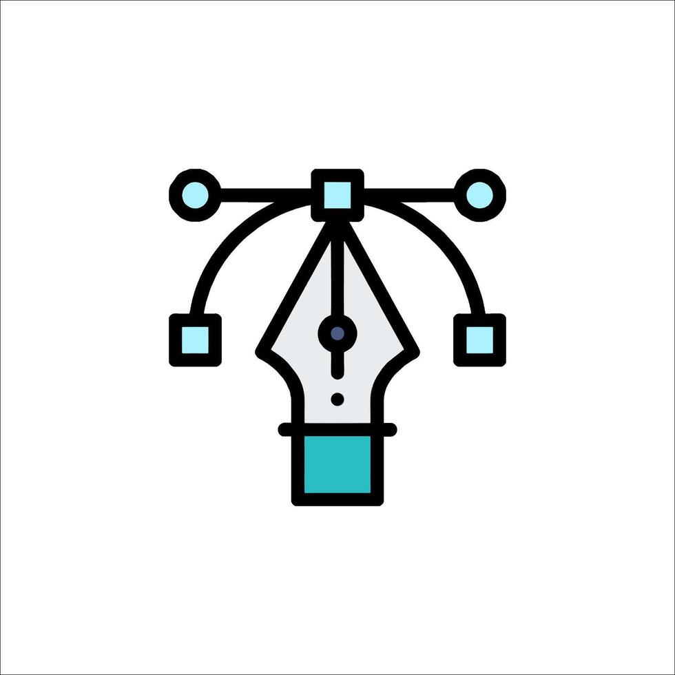 A pen and a light bulb connected to each other vector