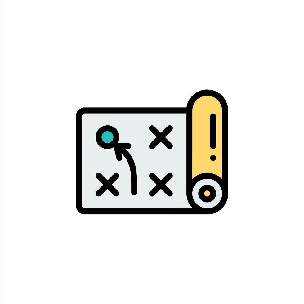 A line icon of a paper with a pencil on it vector