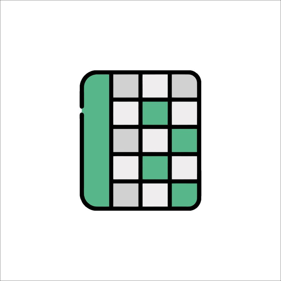 A square grid icon with green and white squares vector