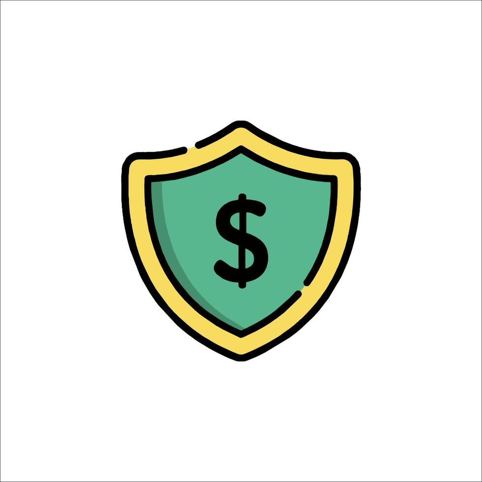 A shield with a dollar sign on it vector