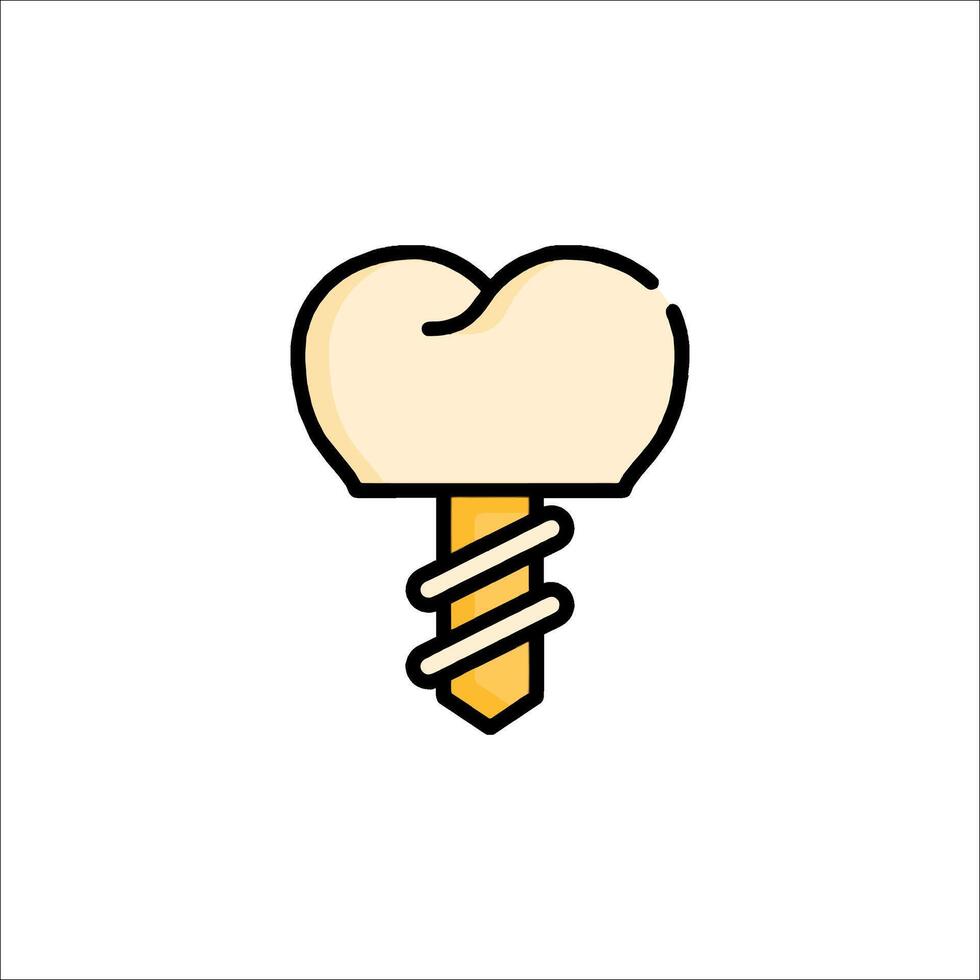Dental implant icon illustration vector
