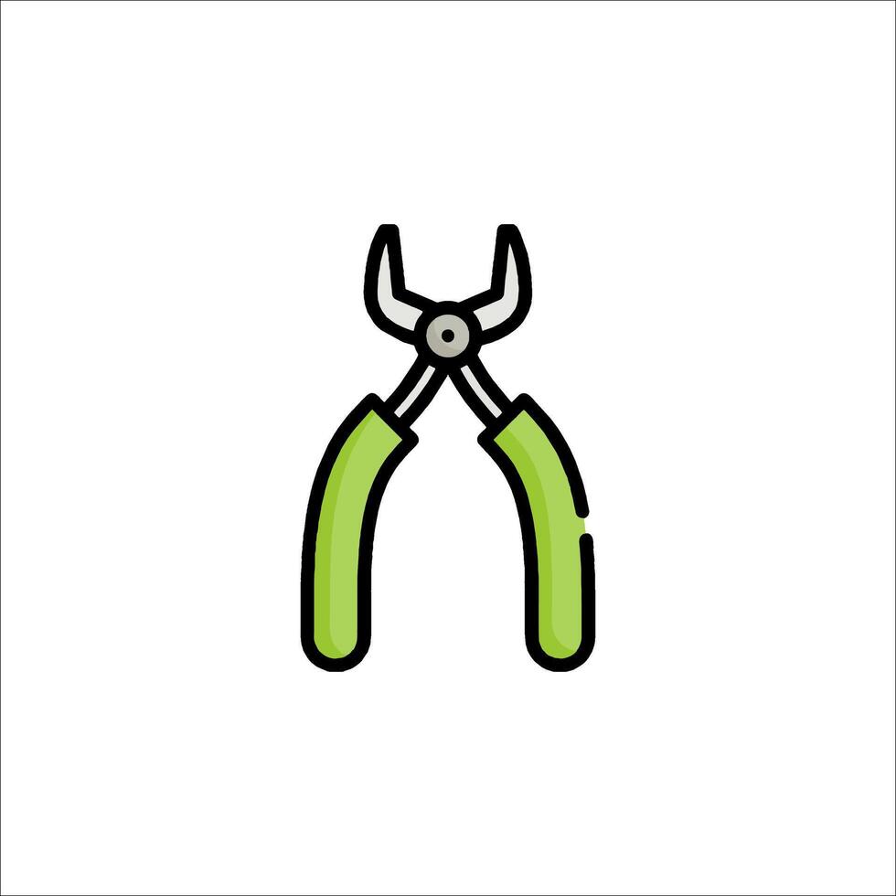 A green pliers icon on a white background vector