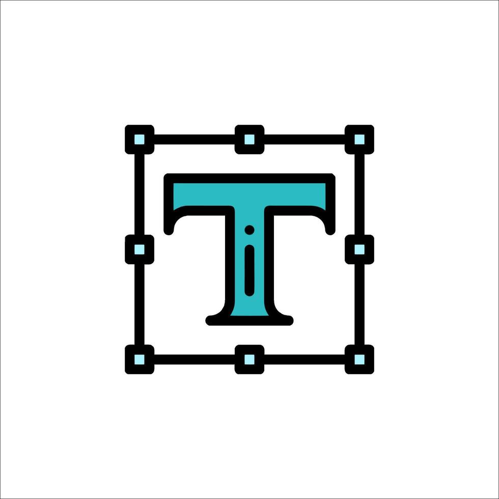 The letter t logo in a square frame vector