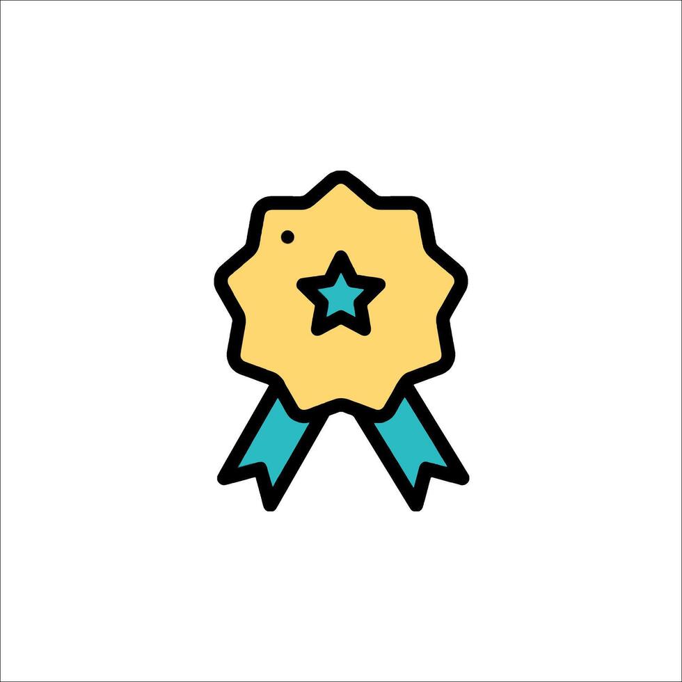 A star award icon with a ribbon vector