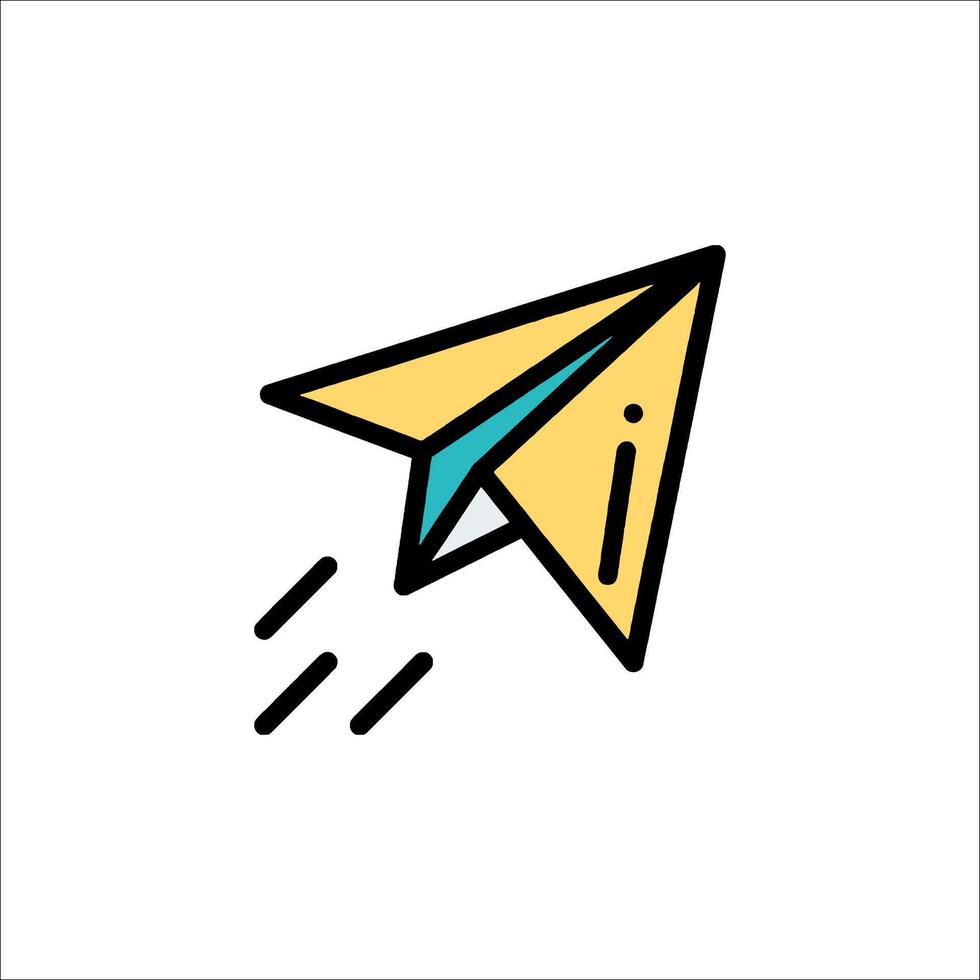 Paper airplane icon illustration vector