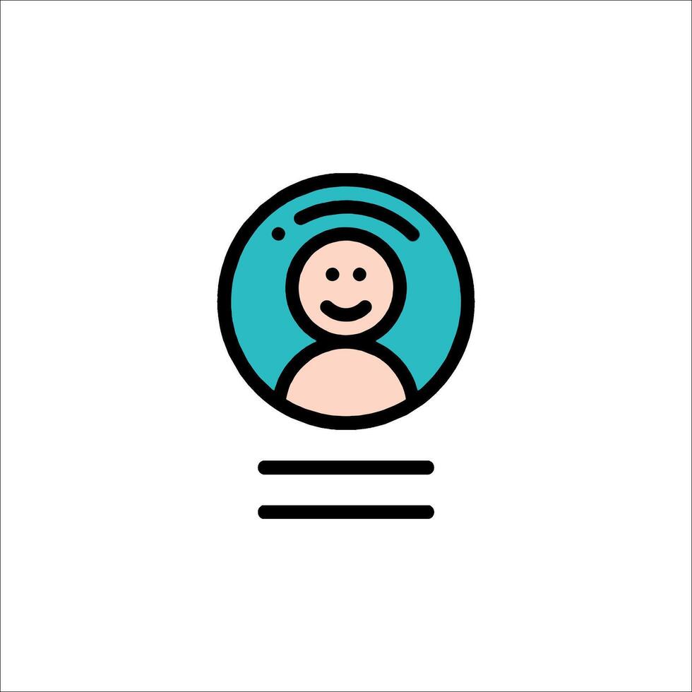 A person in a circle with a smile on their face vector