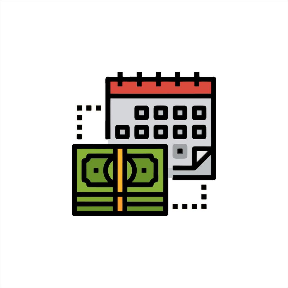 A calendar and money icon vector