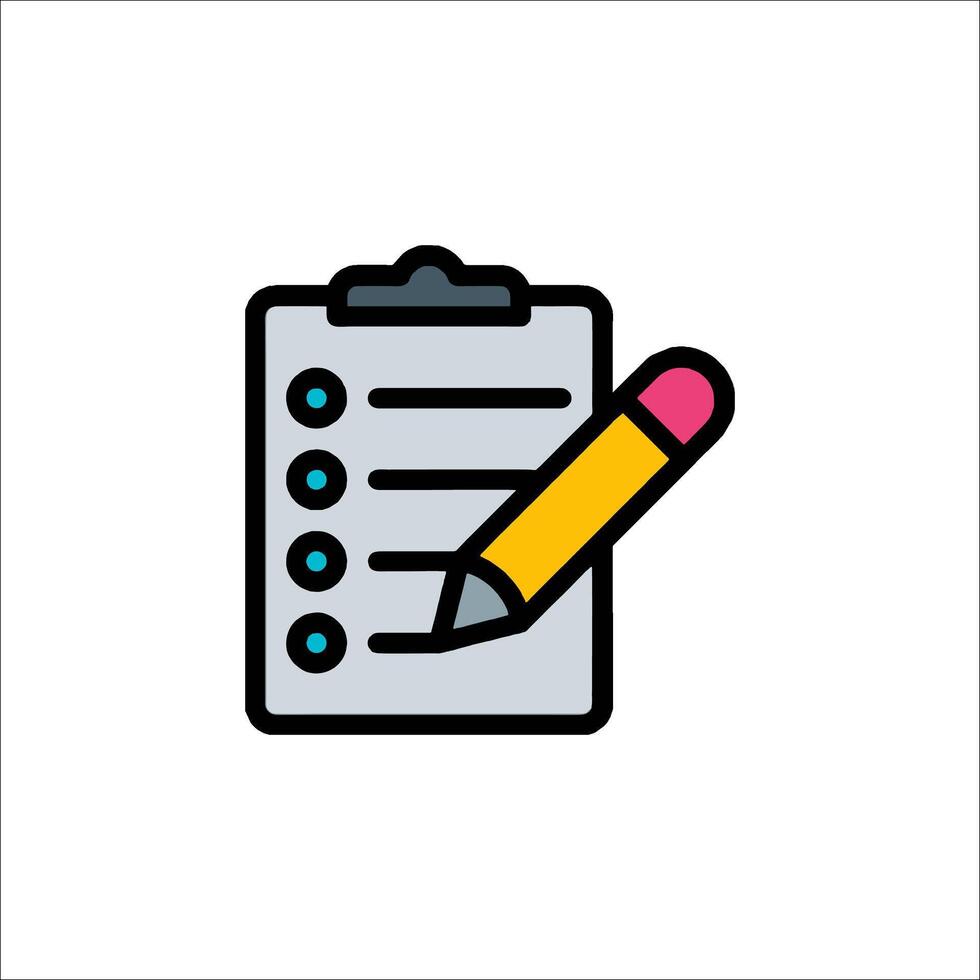 Checklist icon with pencil and check box illustration vector