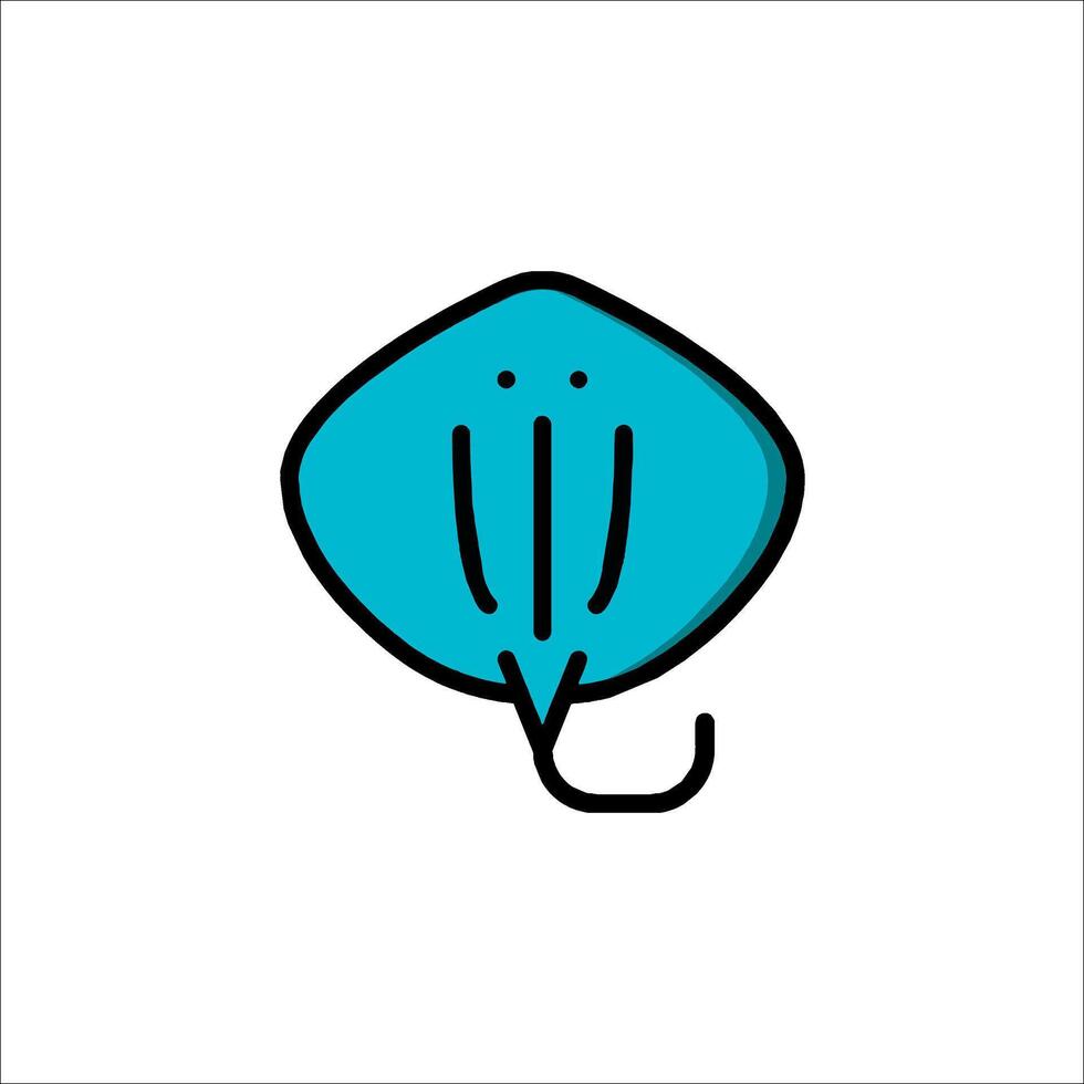 A blue stingray icon on a white background vector