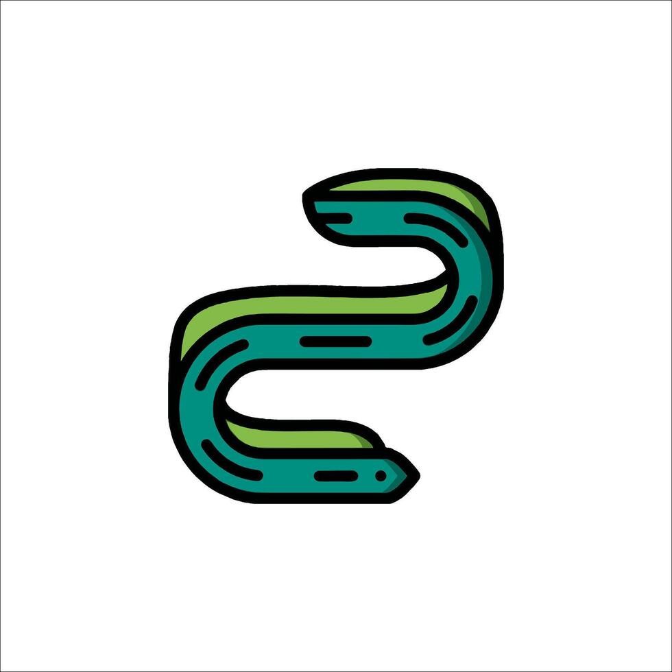 A snake logo with green and blue colors vector