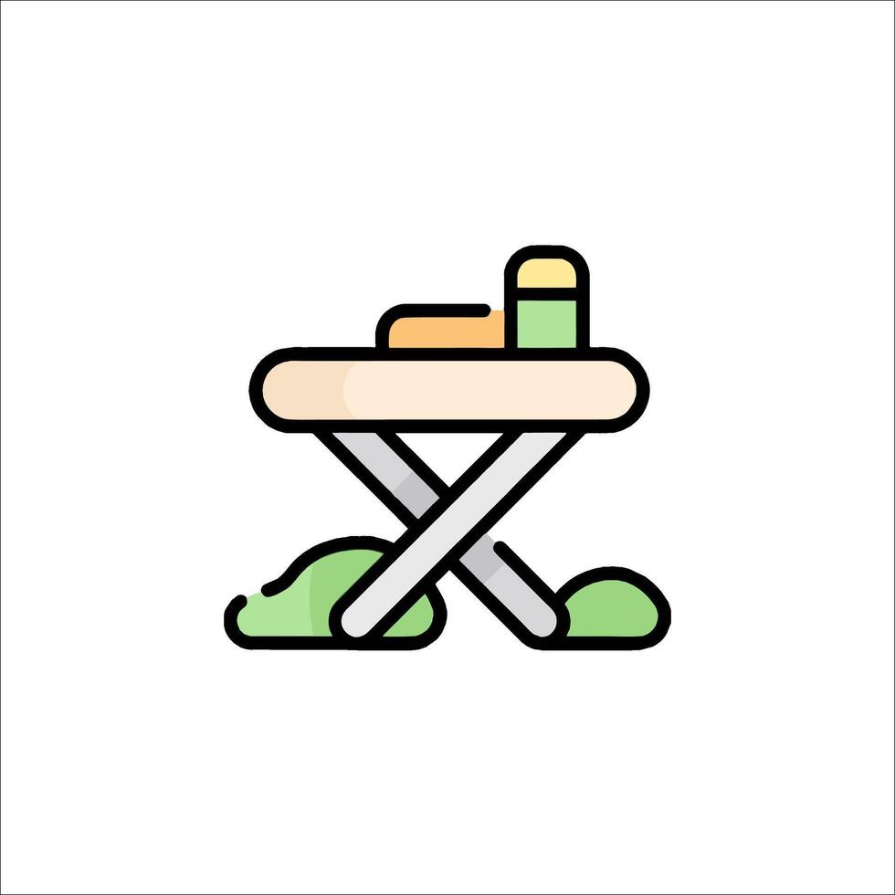 A small table with a bottle of wine on it vector