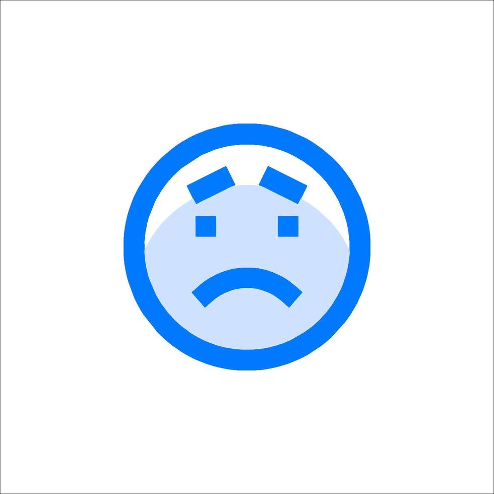 A sad face icon on a white background vector