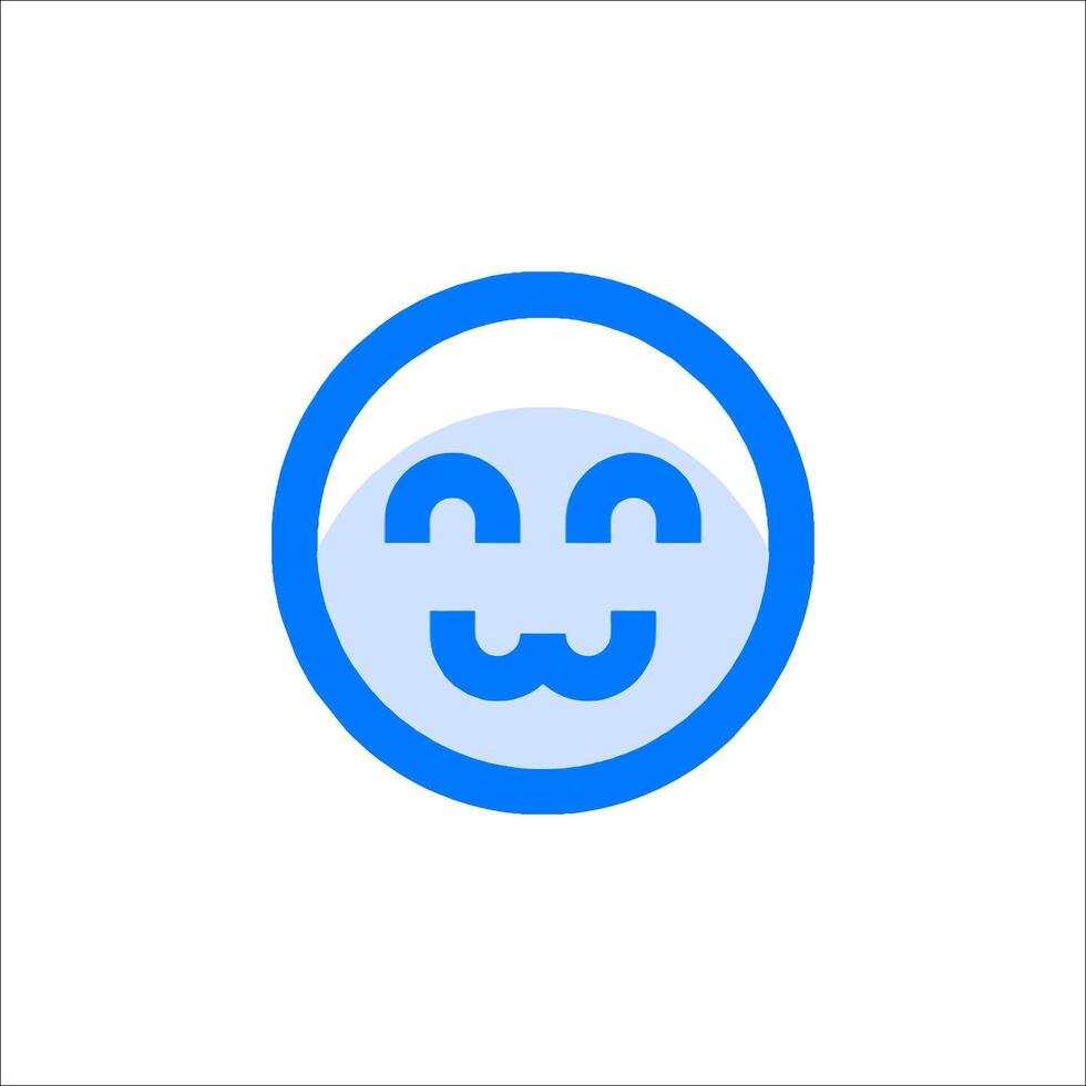A blue smiley face with a blue circle around it vector